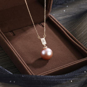 子佩集【璀璨凝华】银S925珍珠惜王妃套链项链【MLTL057】镀金方块吊球粉2602