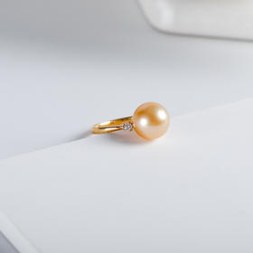  ⁶孤品：【南洋金珍珠】18K金钻石戒指，10.7MM，编号JZG74，指圈13#，48小时鉴赏期——SS06-CR-YMZZ【HOT】