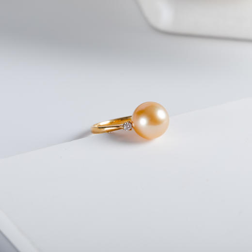  ⁶孤品：【南洋金珍珠】18K金钻石戒指，10.7MM，编号JZG74，指圈13#，48小时鉴赏期——SS06-CR-YMZZ【HOT】 商品图0