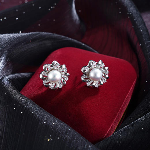子佩集【向阳花开】银S925珍珠惜王妃耳钉【QJED013】太阳花2602 商品图1