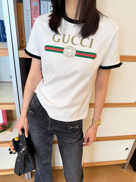 古驰 新款经典撞色T恤 商品图3