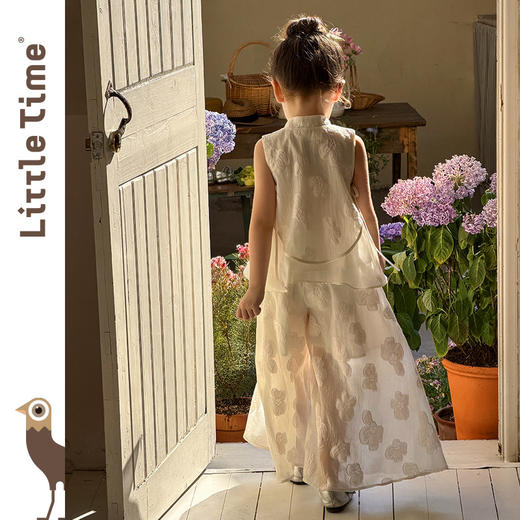 littletime2026春夏新款女童新中式风无袖背心阔腿裤套装洋气汉服 商品图4