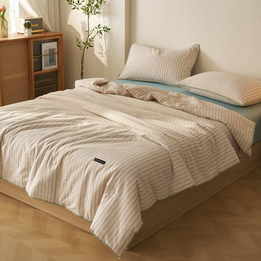 恒源祥 2026新款无印风色织全棉贝壳绣棉花夏被空调被/床单/枕套  透气舒适 多规格可选 商品图10