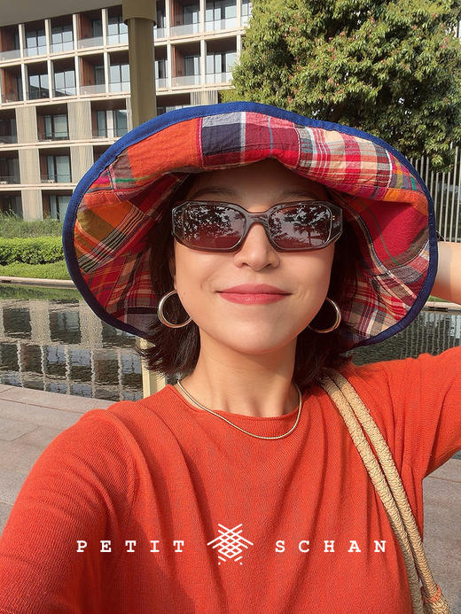 PETIT SCHAN小闪 #097 Flaw in perfection 天衣有缝  手工拼接印度棉百家布大檐渔夫帽 商品图4