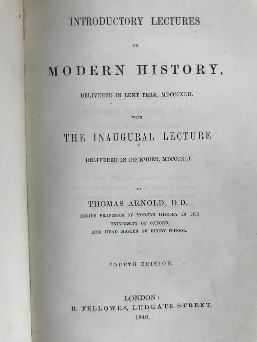1849年 托马斯·阿诺德《近代史导论讲义》 全真皮精装大32开 商品图2