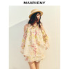 【毛晓彤同款】MAXRIENY浪漫无袖宽松亚麻上衣印花雪纺衫茧型设计(货号:MC86TP036) 商品缩略图2