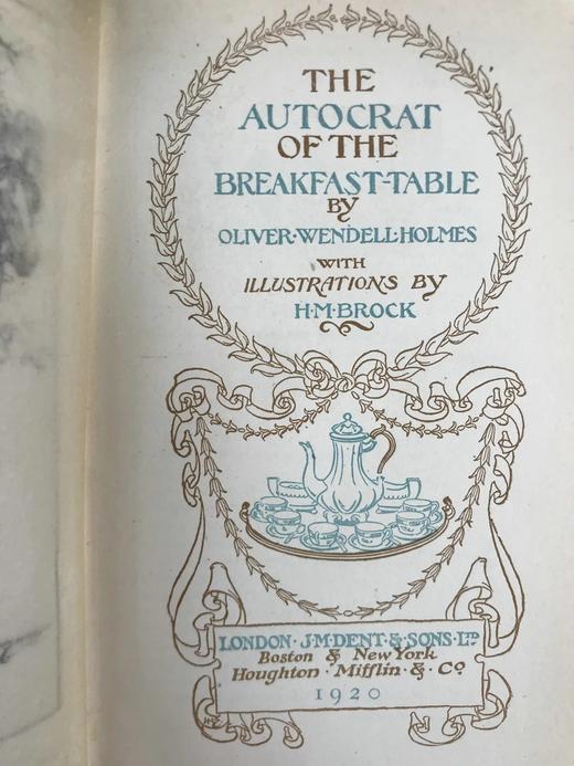 1920年 霍姆斯《早餐桌上的独裁者》 H.M.布洛克数十幅插图 漆布精装36开 商品图2