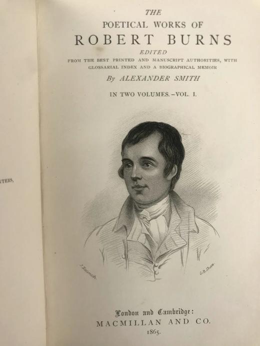 1865年 彭斯诗集（全2卷） 全真皮精装64开 商品图2