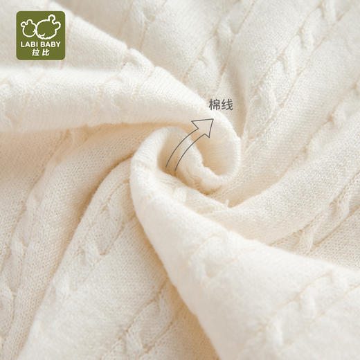 拉比童衣夏诗意棉线反领短袖衣米白j6LZBC100703 商品图2