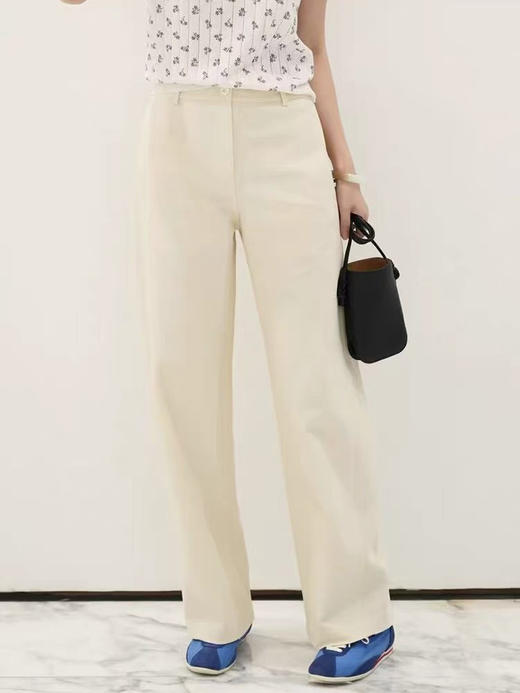 330-5自留 小禾渠道圆正 侧缝前移 丝棉麻 斜纹针织布 柔滑垂坠 巨好穿直筒裤 可穿薄底鞋 商品图5