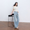 【莱赛尔】三彩2026夏季新款休闲裤牛仔裤高腰宽松直筒裤长裤S 商品缩略图3