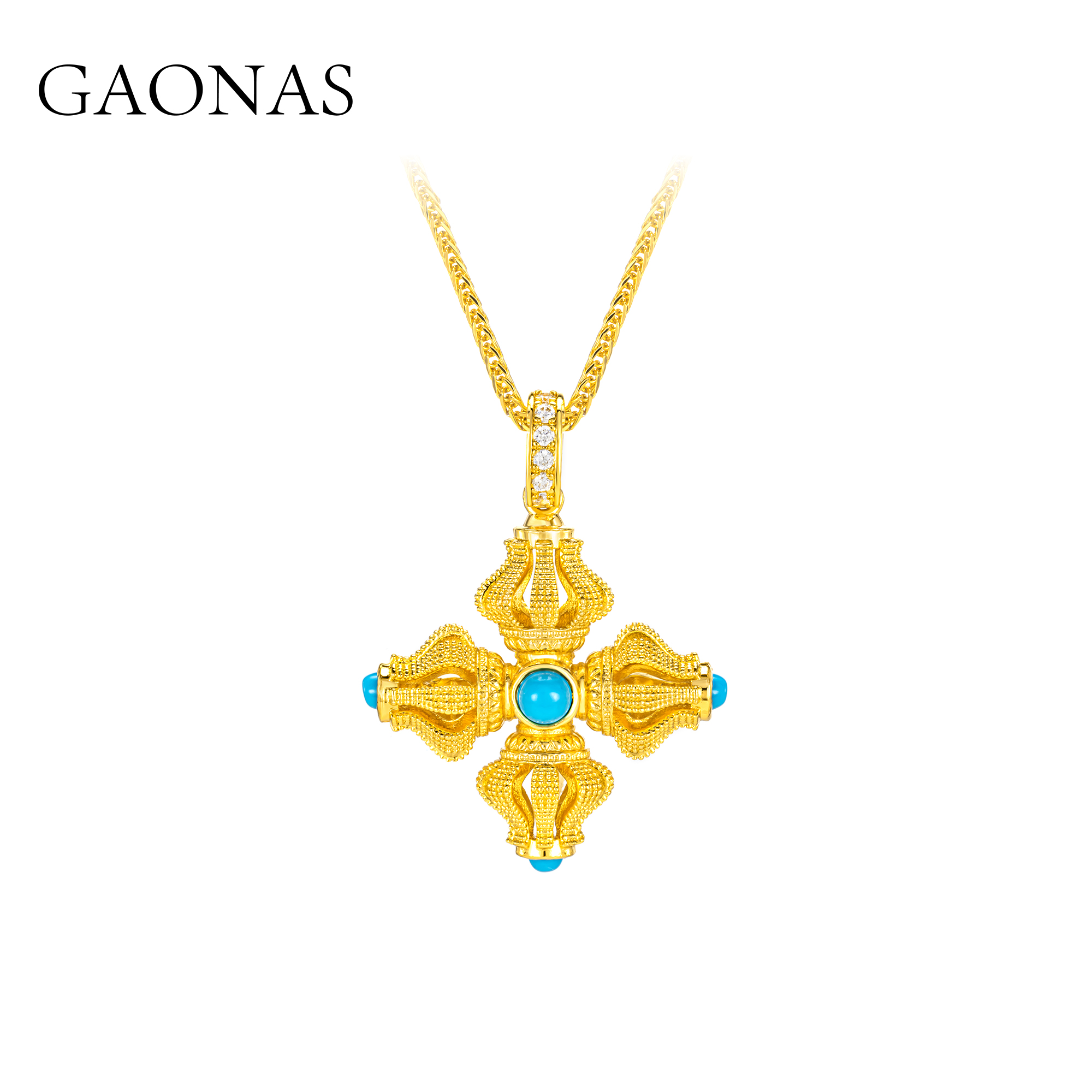 GAONAS  图腾迷恋 贵气老钱金色项链11936XGO