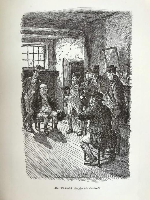 1901年 狄更斯《匹克威克俱乐部》 8幅插图 漆布精装大32开 商品图9