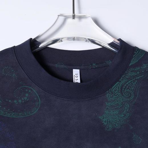 SDSA男装2026新款高贵轻奢潮牌撞色腰果印花圆领短袖T恤宽松休闲 商品图1