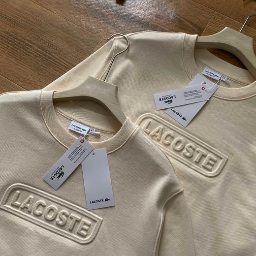 Lacoste高克重纯棉毛圈压印圆领情侣款卫衣 商品图1