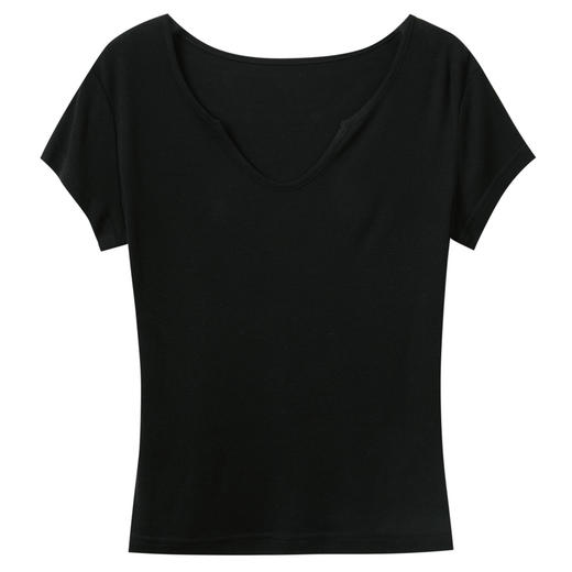 【莱赛尔瘦瘦T】三彩2026夏季新款V领短袖T恤修身上衣套头休闲S 商品图4