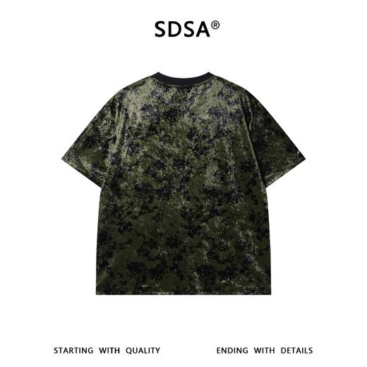 SDSA男装2026新款高贵轻奢简约时尚植绒花卉撞色圆领短袖T恤百搭 商品图4