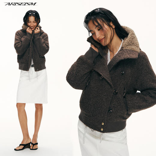 Ariseism黑标 设计感加厚羊羔毛棉服外套冬季新款 商品图1
