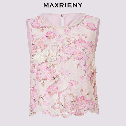 【宋雨琦同款】MAXRIENY花漾千金上衣蕾丝立体绣花设计高级气质感(货号:MC86TP039) 商品图4