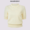 MAXRIENY半高领针织衫2026年春季新款钉珠套头毛衣荷叶边短袖上衣(货号:MF80SW007) 商品缩略图4