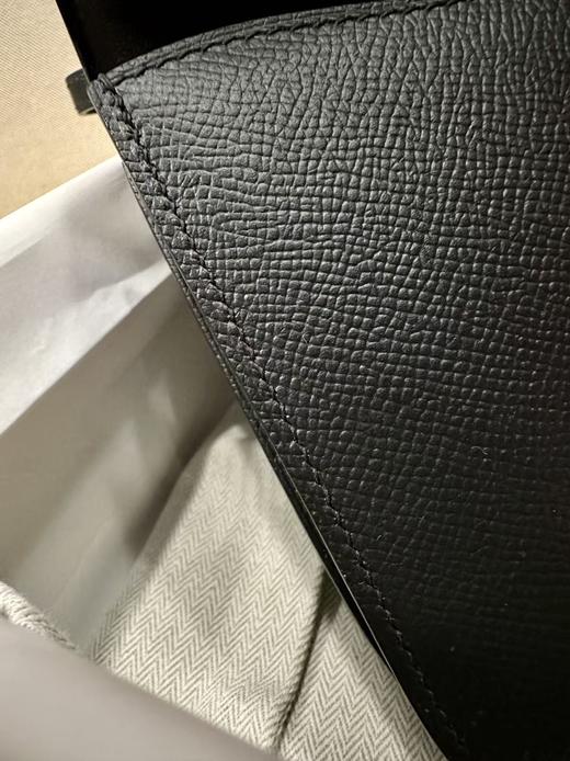 【纯手缝定制不退换】爱马仕 康康 19cm Epsom 掌纹牛皮 黑色 金扣（MM） 商品图6