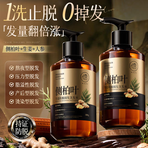 侧柏叶生姜洗发水防脱蓬松控油中药熬制去屑止痒育官方旗舰店正品 商品图0