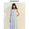 【商场同款】MAXRIENY优雅度假风连衣裙25夏款肌理感脖挂吊带长裙(货号:MC86DR063) 商品缩略图2