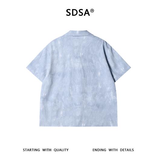 SDSA男装2026新款高贵轻奢潮牌扎染肌理提花翻领短袖衬衫百搭宽松 商品图4
