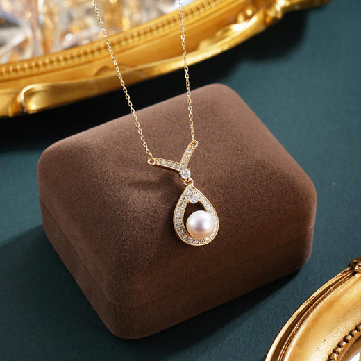 子佩集【‌永恒之约】银S925珍珠惜王妃套链项链【MLTL045】镀金水滴2602 商品图1
