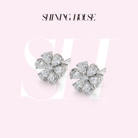 ShiningHouse[培育] 18k金钻石耳饰 刻面形1克拉钻人工真钻人造钻石K金耳钉时尚钻石耳饰耳环悦己送礼臻选【此商品不支持7天无理由退货退款】预计3日发货
