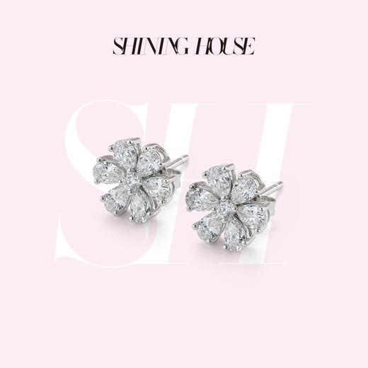 ShiningHouse[培育] 18k金钻石耳饰 刻面形1克拉钻人工真钻人造钻石K金耳钉时尚钻石耳饰耳环悦己送礼臻选【此商品不支持7天无理由退货退款】预计3日发货 商品图0