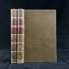 含精美藏书票！1822年 露西·艾金《詹姆斯一世宫廷回忆录》（全2卷） 2幅插图 全真皮精装大32开