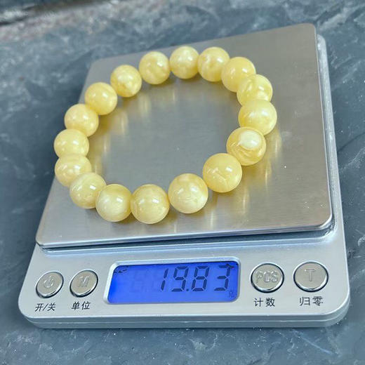【青山特惠】12.8*17颗 精品原矿俄料 满蜜白花蜡圆珠蜜蜡手串 19.83克 m168 商品图8