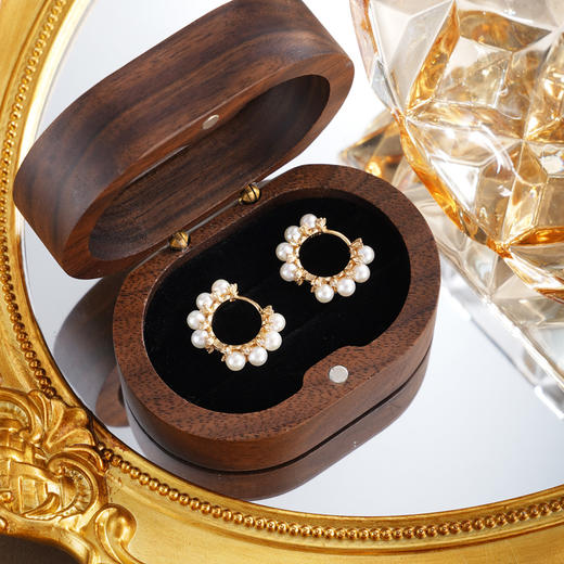 子佩集【华章共鸣‌】银S925珍珠惜王妃耳钉【QJED007】镀金花环2602 商品图1