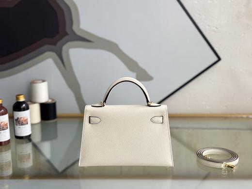 【纯手缝定制不退换】爱马仕 kelly 二代 mini 奶油白 金扣（MM） 商品图1