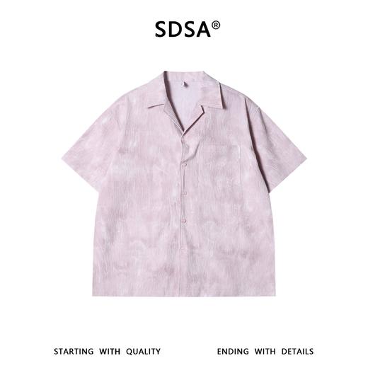 SDSA男装2026新款高贵轻奢潮牌扎染肌理提花翻领短袖衬衫百搭宽松 商品图0