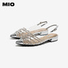 【上新】MIO米奥时装凉鞋2026夏季新款尖头低跟优雅闪钻织带后空凉鞋女鞋M262226015 商品缩略图2