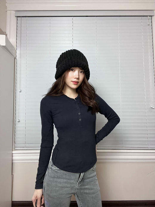 【秒杀价已调 直接拍】lu家 莫代尔棉螺纹打底 长袖 亨利衫 商品图13