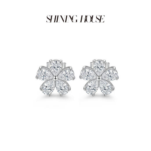 ShiningHouse[培育] 18k金钻石耳饰 梨形橄榄形1.5克拉钻人工真钻人造钻石K金耳钉时尚钻石耳饰耳环悦己送礼臻选【此商品不支持7天无理由退货退款】预计3日发货 商品图1