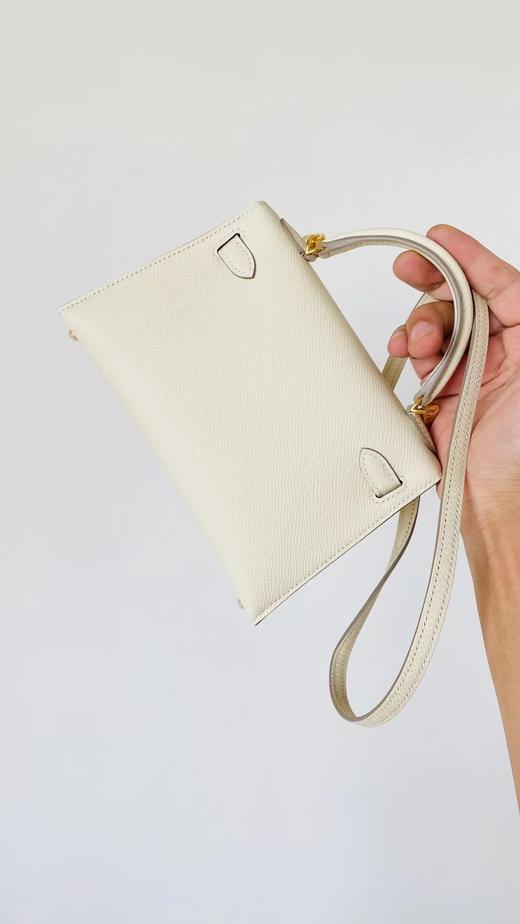 【纯手缝定制不退换】爱马仕 mini kelly 二代 奶昔白 金扣（MM） 商品图5