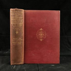 1912年 伦敦名宅与文学圣地 74幅插图16幅肖像 漆布精装32开