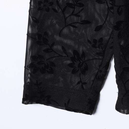 SDSA男装2026新款轻奢简约透气植绒花卉圆领长袖T恤百搭休闲 商品图2