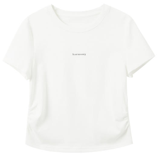 【瘦瘦T】三彩2026夏季新款字母印花T恤修身短款圆领短袖上衣M 商品图4