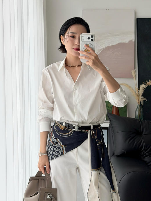 0401上新｜｜"经典回归"进口匹马棉 朗讯白 微廓形简约衬衫 商品图4