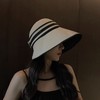 UPF50+高倍防晒黑胶防晒帽 大沿条纹空顶帽子 女户外防紫外线可折叠太阳帽  商品缩略图6