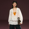 Ariseism 美式复古设计感白色木耳边罩衫上衣女春季新款 商品缩略图0