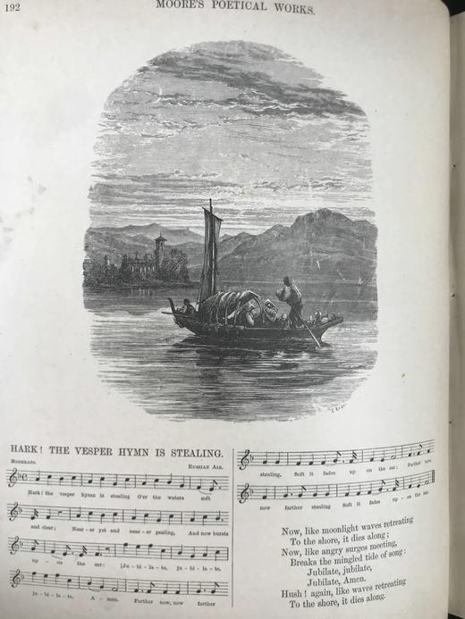 约19世纪后期 托马斯·摩尔诗集 数百幅版画插图 真皮精装16开 商品图6