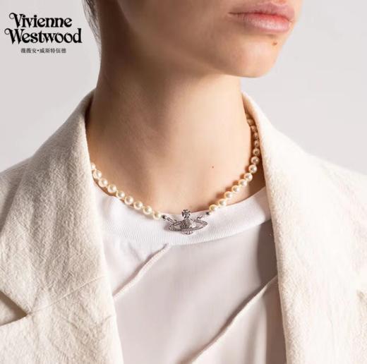【西太后明星同款】Vivienne Westwood/西太后 土星珍珠项链 银色TX001/金色TX002/玫红TX003 生日礼物送女友 商品图2