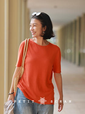 Petit Schan小闪 CLO#1087 Rain-washed woods 雨后树林 意大利EMiroglio亚麻混纺圆领针织衫T恤