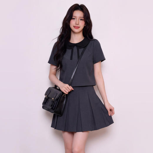 奢姿大码女装2026夏季减龄娃娃领两件套胖妹妹百褶时尚通勤套装9962972181 商品图3